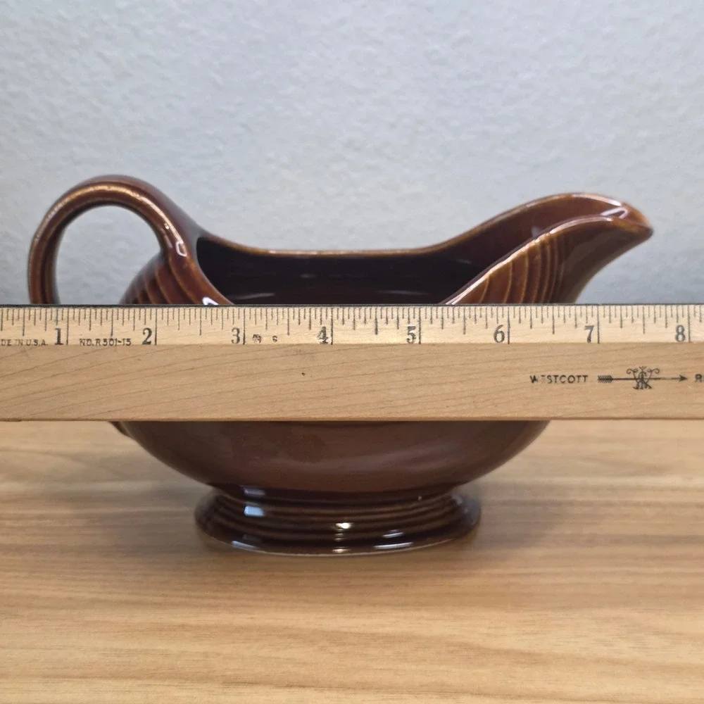 Vintage 1960s Fiesta Ironstone Sheffield Amberstone Glaze Large Sauceboat